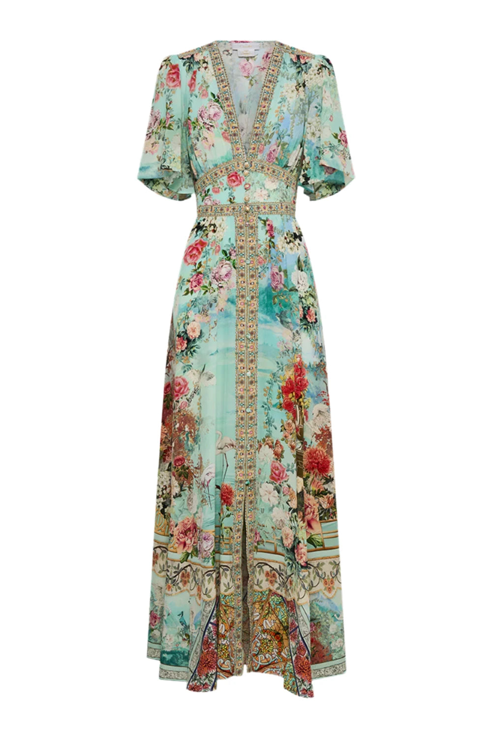 CAMILLA SHAPED WAISTBAND DRESS WITH FLUTTER SLEEVES - THE JEWELLERY MUSEUM Tunics Versatile stylish