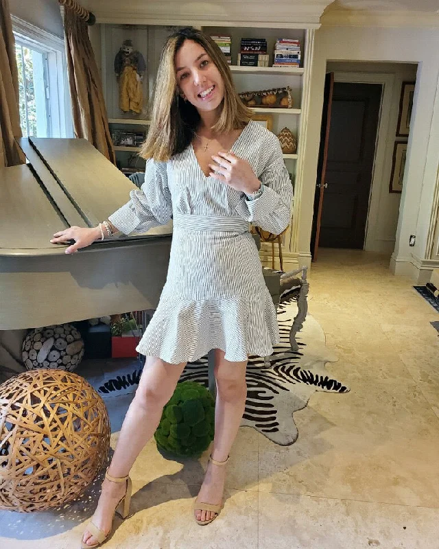 STRIPED LONG-SLEEVE DRESS