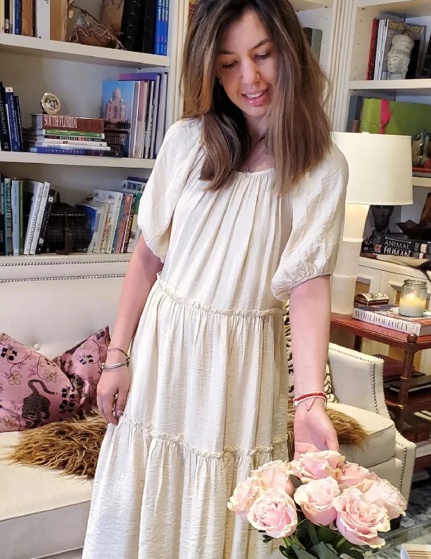 YELLOW MADDOX TIERED DRESS