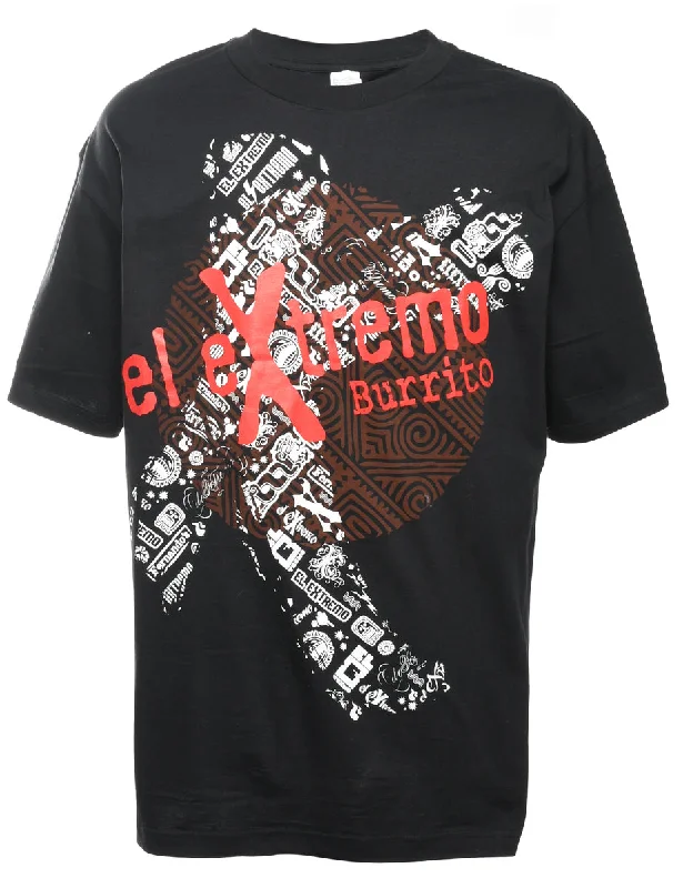El Extremo Burrito Printed T-shirt - XL Satin Blend Silk Blend Wool Blend