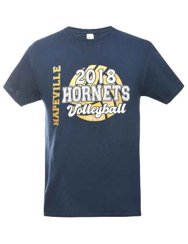 Hapeville Hornets Volleyball Printed T-shirt - M Spandex Blend Rayon Blend Denim Blend Hapeville Hornets Volleyball Printed T-shirt - M Spandex Blend Rayon Blend Denim Blend