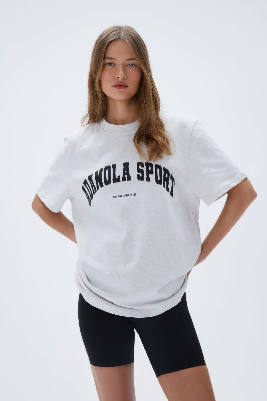 Adanola Sport Short Sleeve Oversized T-shirt - Grey Melange Layered Multi-layer Single Layer Adanola Sport Short Sleeve Oversized T-shirt - Grey Melange Layered Multi-layer Single Layer