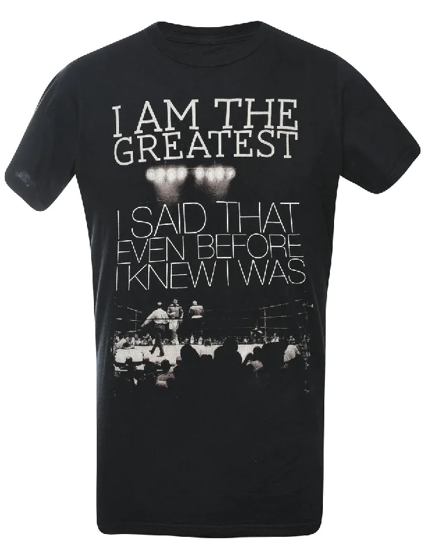 Ali I Am The Greatest Printed T-shirt - S Real Fur Shearling Chenille