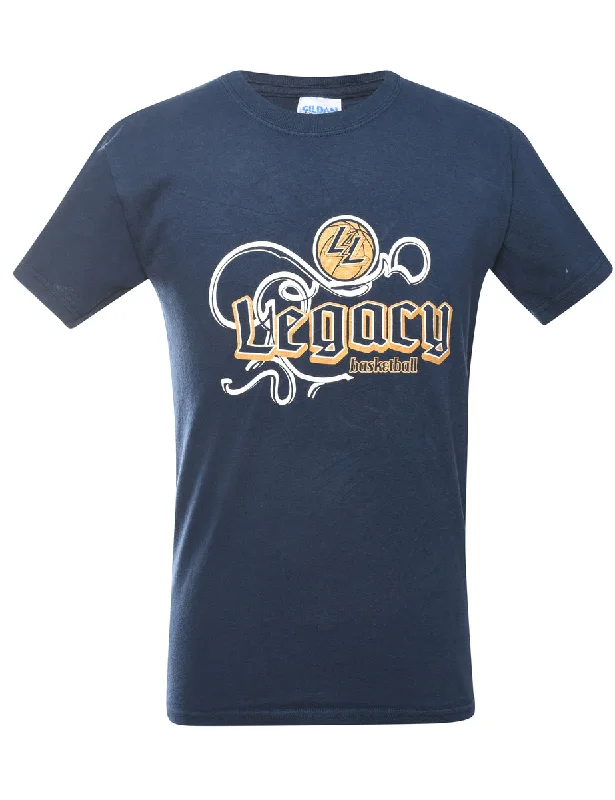 Basketball Legacy Printed T-shirt - S Hooded Caped Shawl Collar