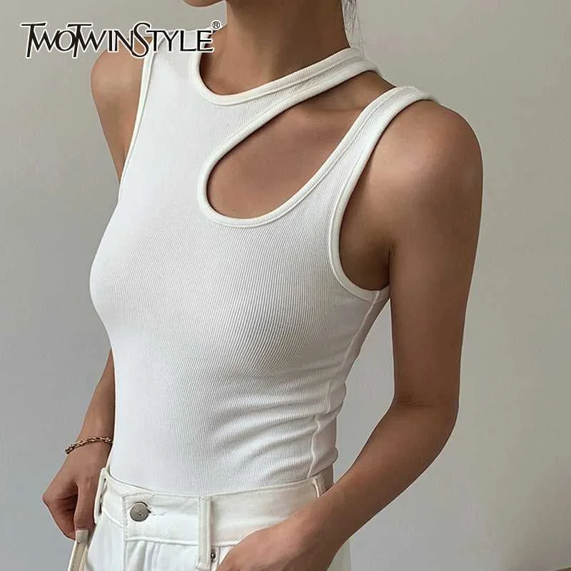 Casual White Cut Out Women T-Shirt Basic T-Shirt Crew Neck Short Sleeve