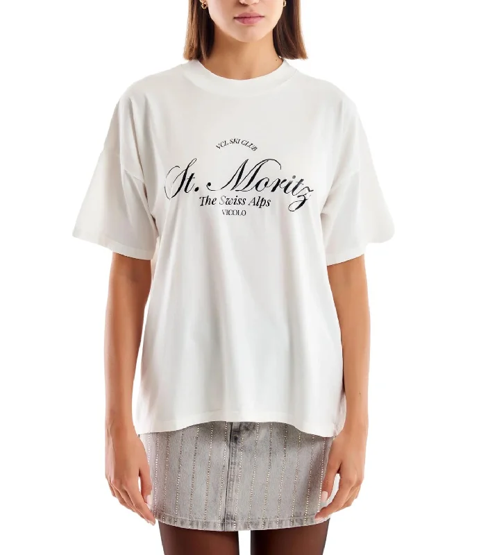 Vicolo t-shirt bianca donna Graphic T-Shirt Round Neck Polyester