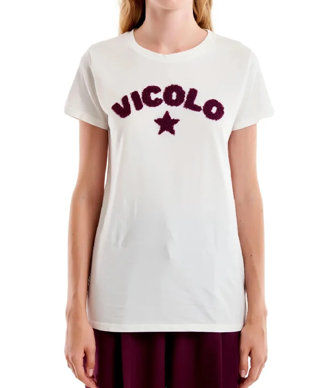 Vicolo t-shirt bianca donna Basic T-Shirt Crew Neck Short Sleeve