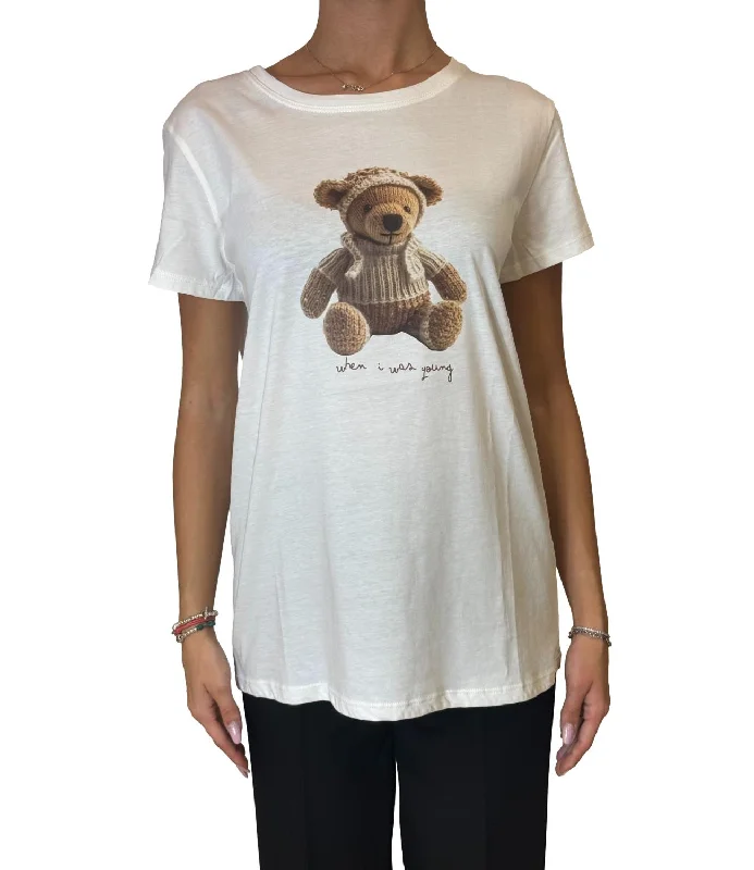 Vicolo t-shirt bianca donna Cashmere Blend Cotton Blend Poly Blend