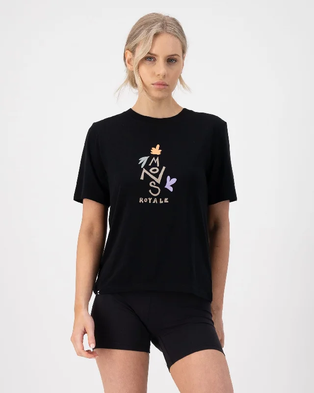 Icon Merino T-Shirt - Black Fleece Fabric Down Fabric Feather Fabric