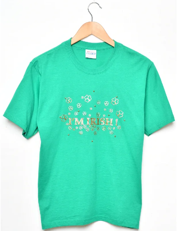I'M Irish! Printed T-shirt - S Silk Blend Satin Velvet