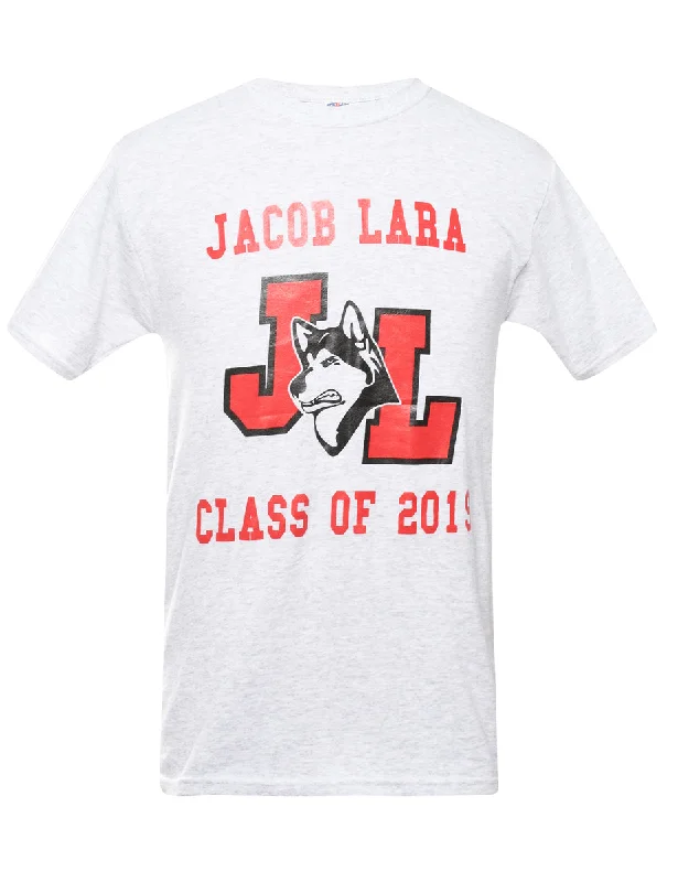 Jacob Lara Printed T-shirt - S Thin T-Shirt Open Front Quick Dry