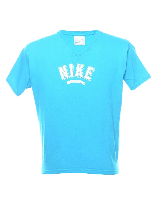 Nike Printed T-shirt - XL Zippered Front Buttoned Front Snap Front