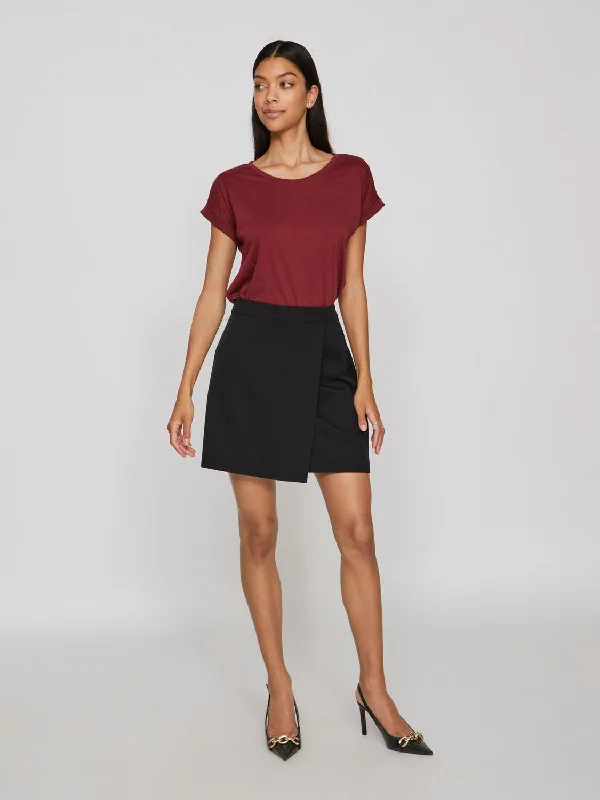 VIDREAMERS T-Shirt - Cabernet Ribbed T-Shirt High Neck Heavyweight