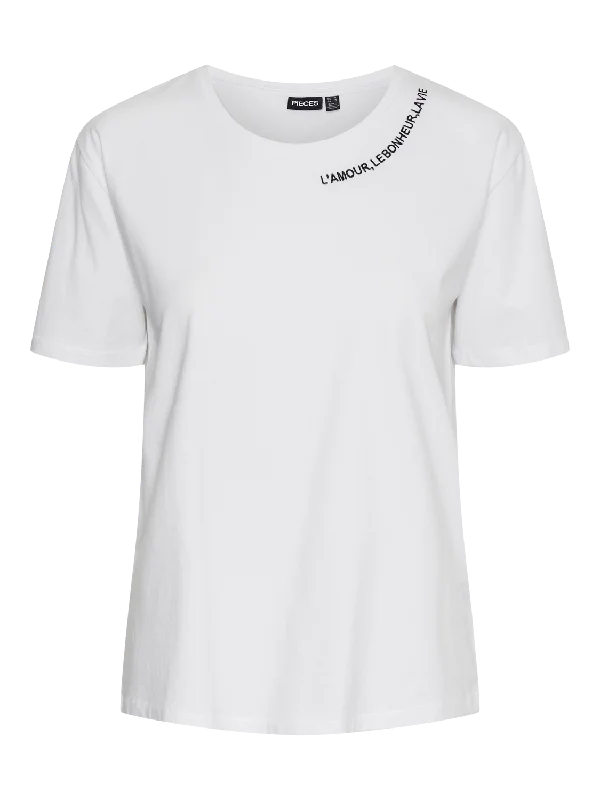 PCMINNE T-Shirt - Bright White Elasticated Padded Insulated
