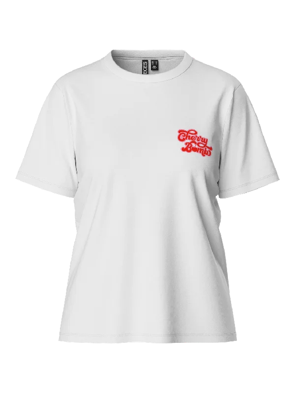 PCGABBI T-Shirt - Bright White Rayon Velvet Corduroy