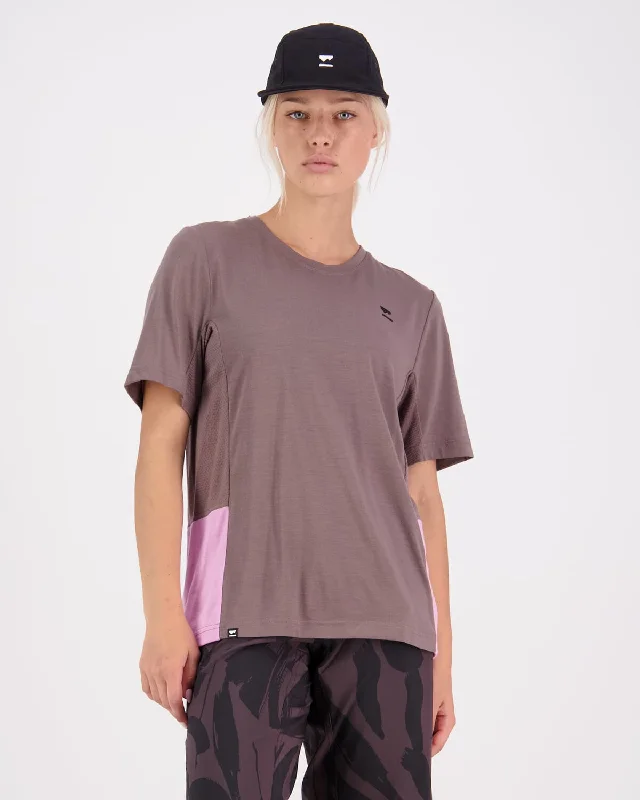 Tarn Merino T-Shirt - Pop Pink / Iron Mesh Fabric Canvas Fabric Denim Fabric