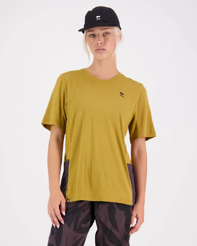 Tarn Merino T-Shirt - Shale / Cumin Rayon Fabric Velvet Fabric Corduroy Fabric
