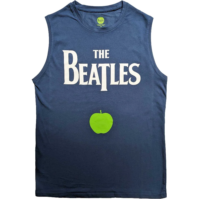 The Beatles | Official Band Tank Top | Drop T Logo & Apple casual tank top