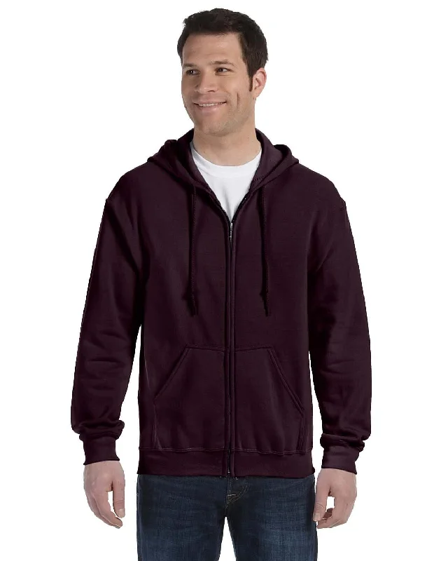 Gildan Heavy Blend 50/50 Full-Zip Hooded Sweatshirt | Dark Chocolate Hoodie with Zipper Versatile Modern
