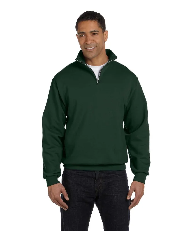 Jerzees NuBlend 50/50 Quarter-Zip Cadet Collar Sweatshirt | Forest Green Hoodie with Embroidery Detailed Premium Jerzees NuBlend 50/50 Quarter-Zip Cadet Collar Sweatshirt | Forest Green Hoodie with Embroidery Detailed Premium