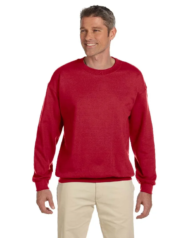 Jerzees SuperSweats 50/50 Crewneck Sweatshirt | True Red Hoodie with Typography Text Message Jerzees SuperSweats 50/50 Crewneck Sweatshirt | True Red Hoodie with Typography Text Message