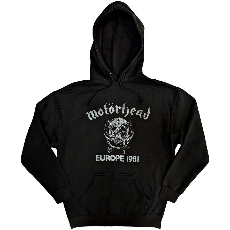 Motorhead | Official Band Hoodie | Europe '81 Hoodie with Zipper Versatile Modern