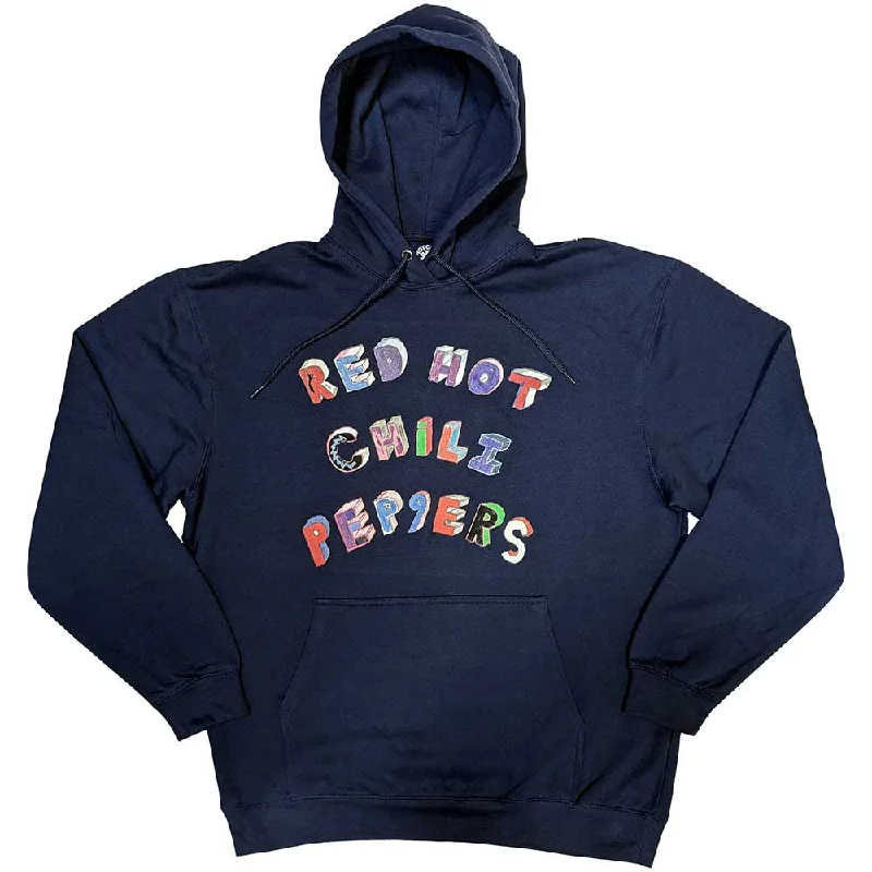 Red Hot Chili Peppers | Official Band Hoodie | Colourful Letters Hoodie with Sequins Glamorous Eye-catching Red Hot Chili Peppers | Official Band Hoodie | Colourful Letters Hoodie with Sequins Glamorous Eye-catching
