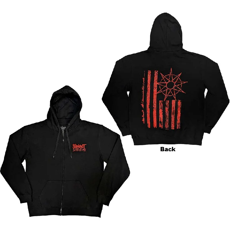 Slipknot | Official Band Zipped Hoodie | 9-Point Flag (Back Print) Hoodie with Gradient Ombre Colorful Slipknot | Official Band Zipped Hoodie | 9-Point Flag (Back Print) Hoodie with Gradient Ombre Colorful
