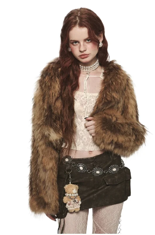 Rat Fur Short Thickened Coat Stylish Bomber Jacket