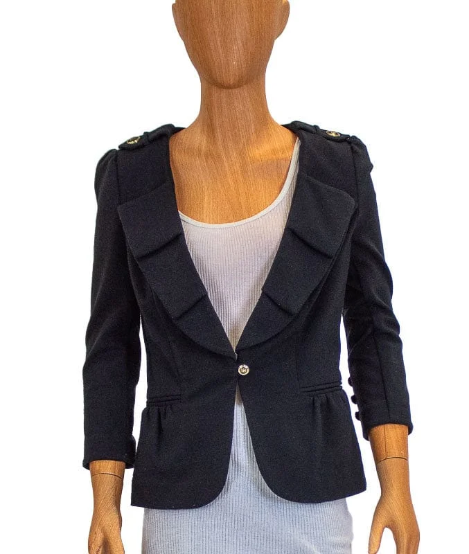 Black Cropped Blazer Women's Handmade Blazer