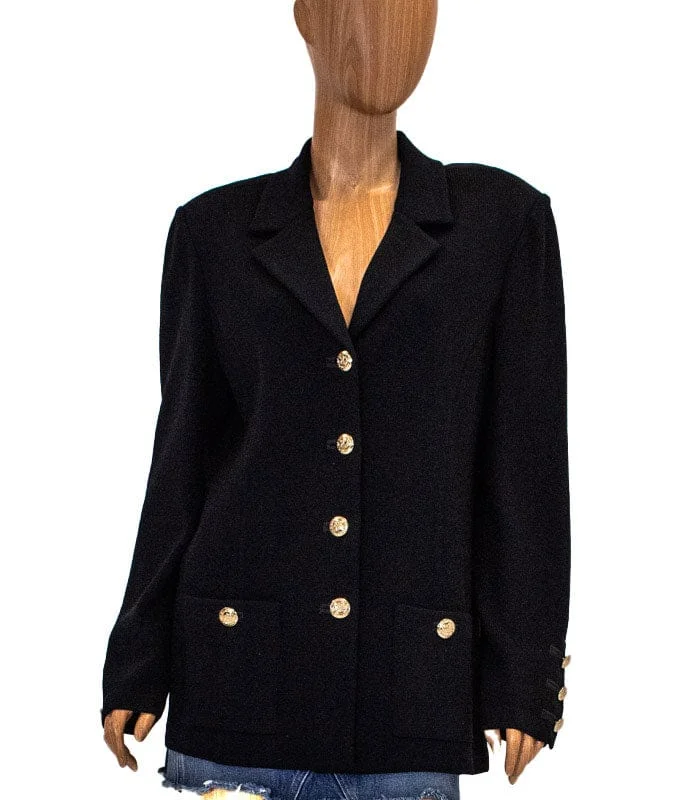 Black Nautical Blazer Women's Trendy Suit