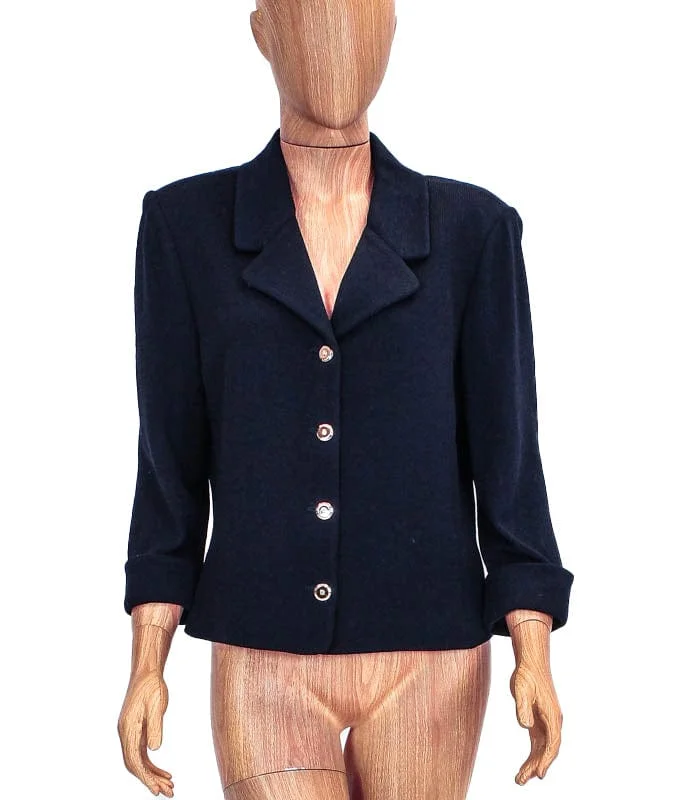 Black Woven Blazer Women's Handmade Blazer