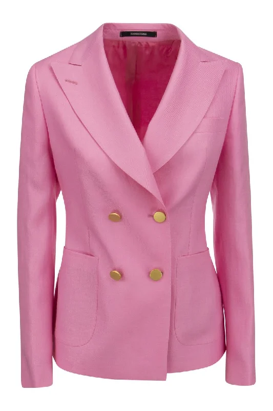 J-CORAL Linen Double Breasted Blazer Women's Denim Suit