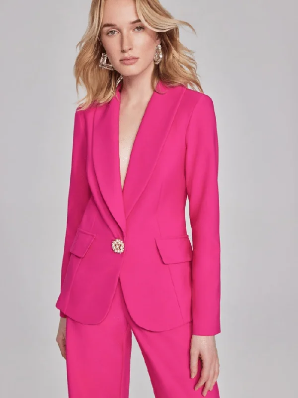 Joseph Ribkoff Lux Twill Fitted Blazer With Ornament Closure 241737 Col 4129 Women's Elegant Suit