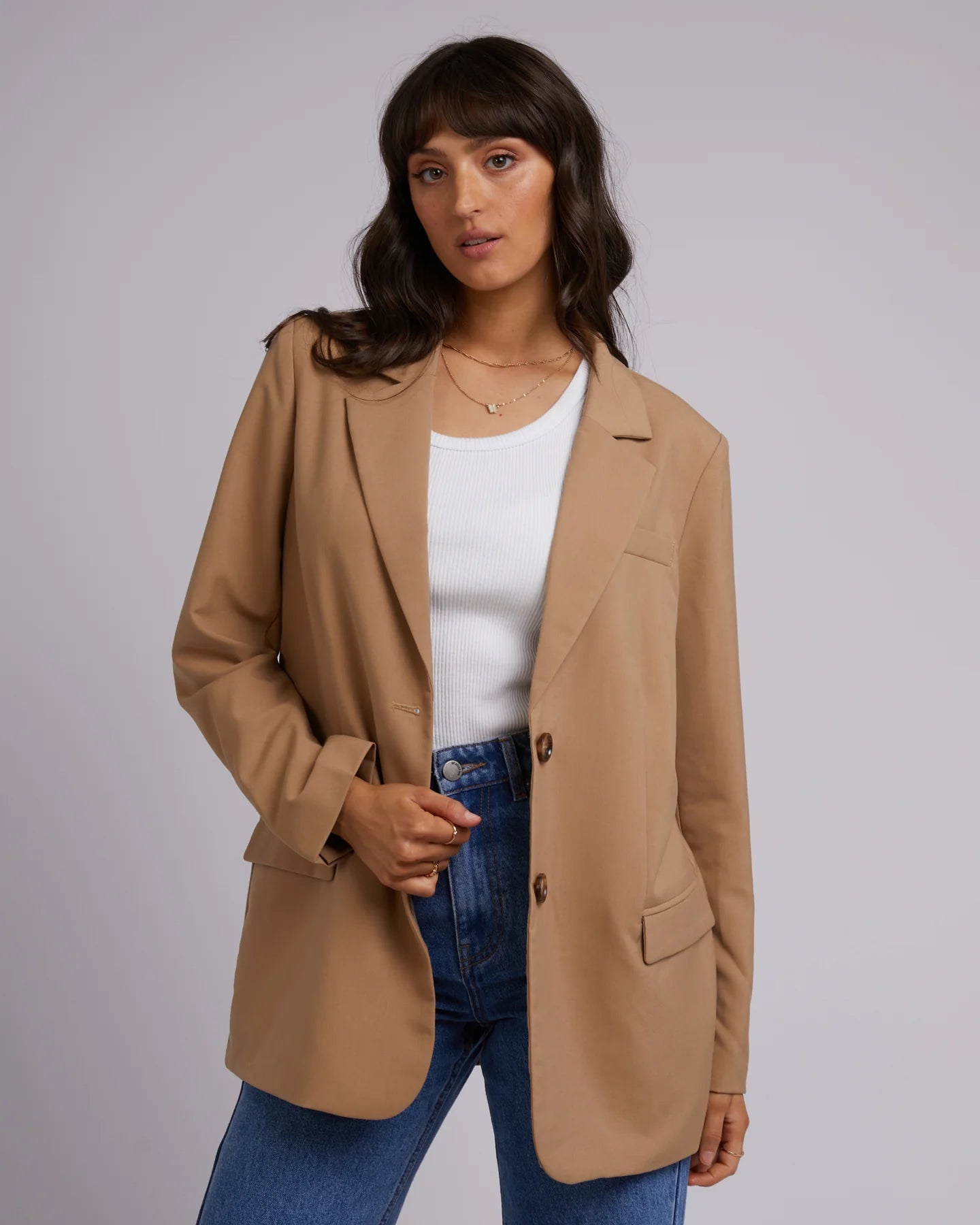 Naomi Blazer In Oat Women's Trendy Jacket