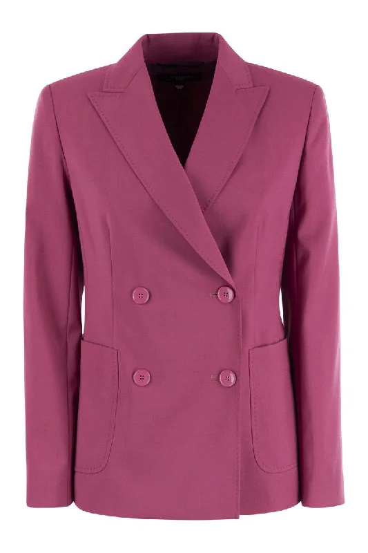 NERVOSO - Tailored Wool Canvas Blazer Women's Trendy Jacket