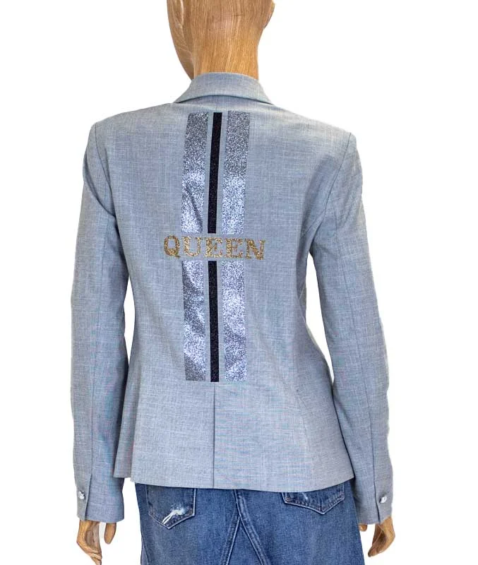 Queen Embellished Blazer Women's Elegant Jacket