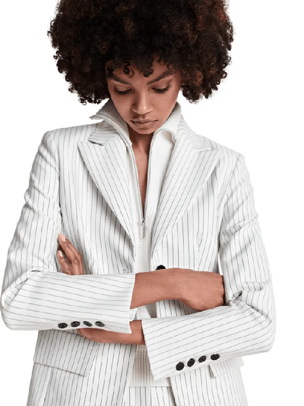 Riani T Off White Pinstripe Blazer 331190 5411 143 Milan Custom Blazer