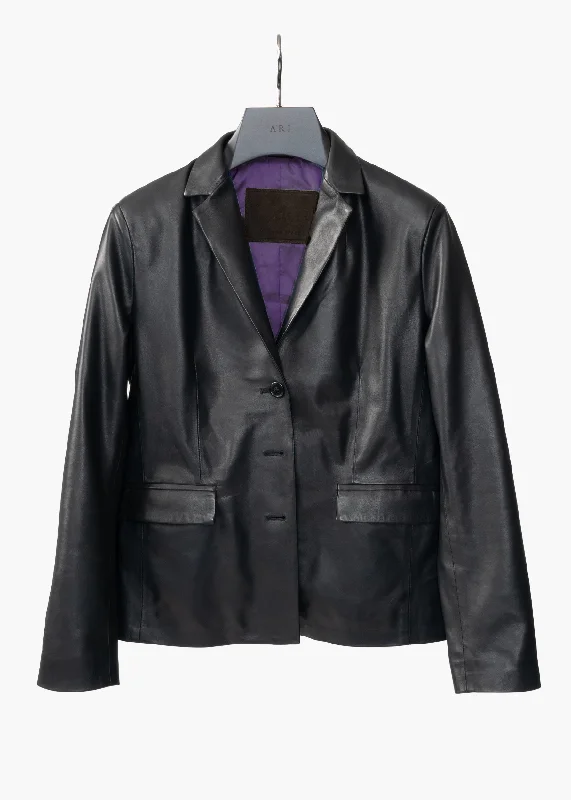 SARAH NAPPA LEATHER BLAZER Women's Fashion Blazer