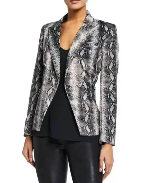 "Sasha" Snake Print Velvet Blazer Women's Fashion Blazer
