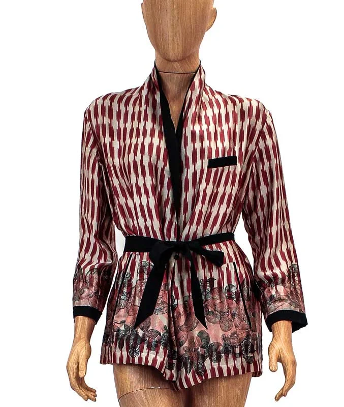 Silk Belted Blazer Women's Luxurious Jacket