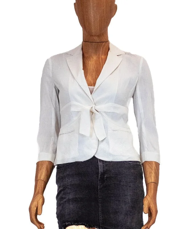 Tie Front Cropped Blazer Women's Trendy Jacket