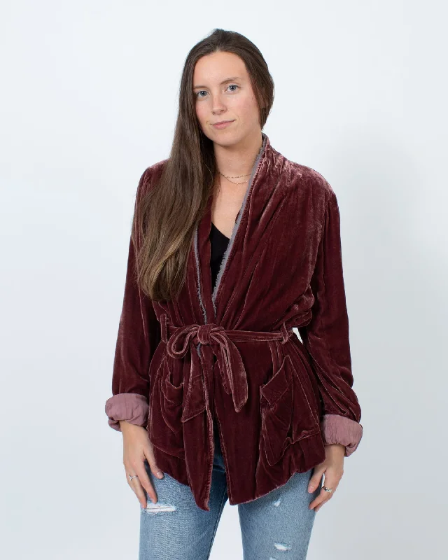 Velvet Silk Blazer Women's Luxury Jacket